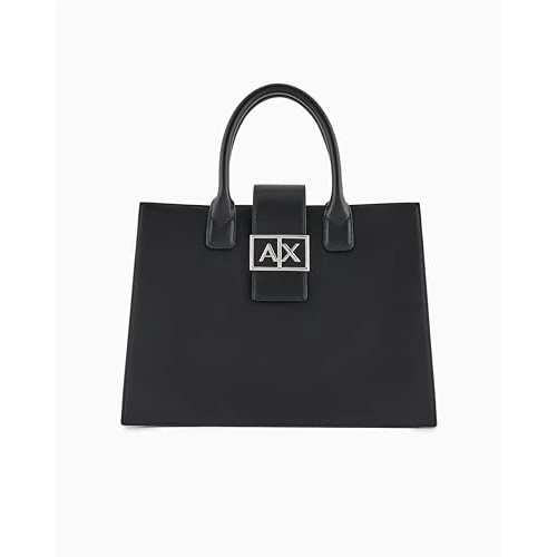Limited offer: Armani Exchange Women's Jodie, Sustainable, Logo Plate Closure Medium Tote, M from 165.00 EUR to 81.89 EUR (save 50%)