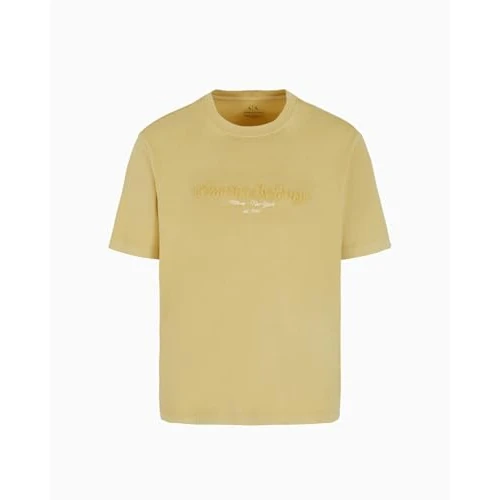 Armani Exchange Heren urban hoogtes, cornely logo Signature, Regular Fit, Geel, XS, Pale Hay, XS