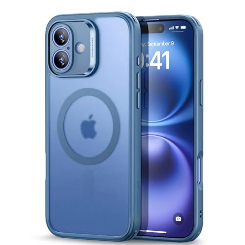 ESR Funda para iPhone 16 Plus (4 en 1), Funda Translúcida Mate con Protector de Pantalla, Compatible MagSafe, Protección Grado Militar, Serie Classic, Azul Esmerilado