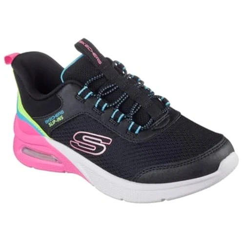 Skechers Microspec Max Color Trifecta Sneaker, Zwart, 10 UK Kind, Zwart, 10 UK Child