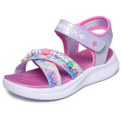 Offerta a tempo: Skechers Sandali da ragazza Jumpsters tie Dye BFFs, Lavanda Multi, 13 Little Kid - 12% da 39.95 € a 34.98 €