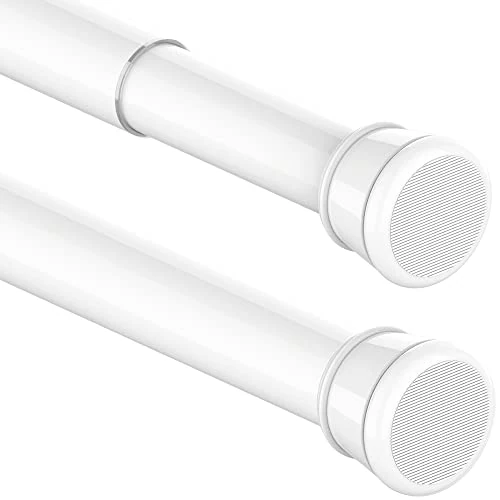 1 x Curtain Rail, No Drilling, Tension Rod, Telescopic Rod Curtain for Bathroom, Window, Wardrobe, 73-145 cm, White (Diameter 25