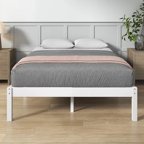 Zinus Ellie Bamboo Bed, biały, 160 x 190 cm