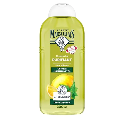 Offerta a tempo: Le Petit Marseillais | Shampoo Purificante Ortica & Limone Bio (300 ml) – Shampoo senza silicone per capelli rapidamente rimpianti – 98% di origine naturale e pH equilibrato - 0.00% da 14.00 € a 14.00 €