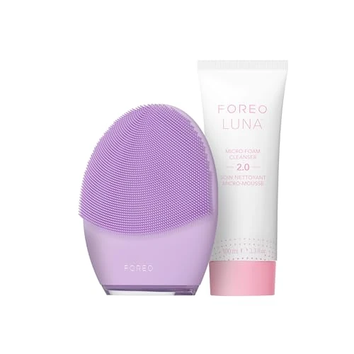 Offerta a tempo: FOREO Deep & Gentle LUNA 4 Sensitive Set - Spazzola detergente viso per pelli sensibili + LUNA Micro-Foam Cleanser 2.0 (100 ml) - Set beauty con massaggiatore viso in silicone detergente e rassodante - 40% da 199.00 € a 119.00 €