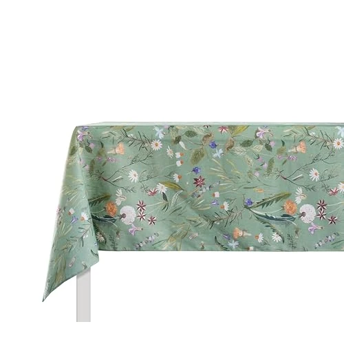 SWEET HOME Guzzini - Tablecloth Cotton and Linen Soft OekoTex Certified 140 x 240 cm for 8 Seats Kitchen and Dining Room Indoor/Outdoor, Rectangular Tablecloth for Table, Durable, Washable 40°