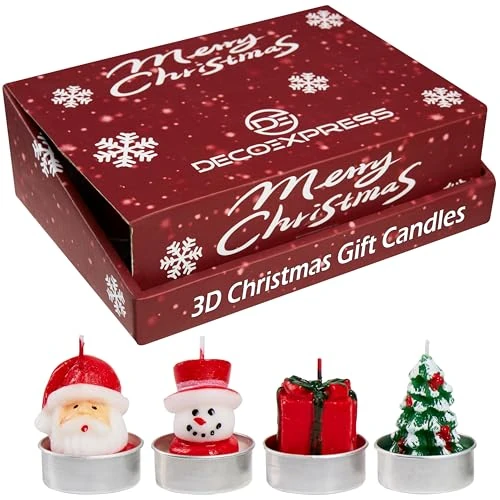 Limited-time offer: DECO EXPRESS Christmas Tealight Candle Set, Multipack of 6, 12 or 15 with 2.5, 3 or 6 Hours Burning Time Festive Xmas Decor Unscented (Multi 3D 12 Pack) from 11.69 GBP to 11.69 GBP (save 0%)