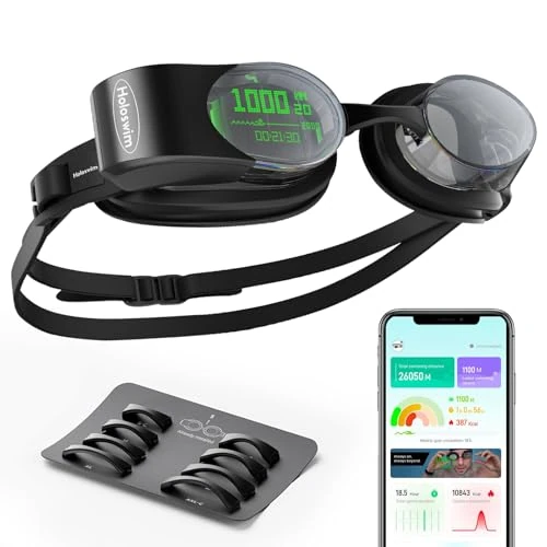 Tijdelijke aanbieding: Holoswim Smart AR-Zwembadbril - Pro digitale realtime display, AI-analyse-app, nano-anticondens, magnetische lading, Garmin-ondersteuning, Apple Watch van 152.59 EUR naar 152.59 EUR (korting 0%)