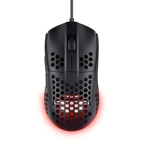Offerta a tempo: GXTrust 928 Helox Mouse Gaming Superleggero 65g con Filo, Regolazione DPI 200-6400, Sensore Ottico, 6 Pulsanti Programmabili, Illuminazione RGB, Mouse da Gaming per PC Desktop Laptop, Nero - 33% da 14.99 € a 9.99 €