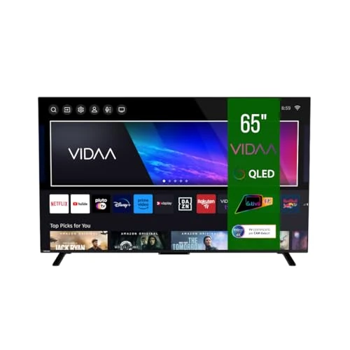 Toshiba QLED Fernseher 65 Zoll Smart TV VIDAA 4K UHD Fernseher HDR Smart TV mit integriertem Triple-Tuner, QLED TV 65QV2363DA (2026)