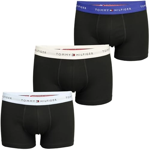 Tommy Hilfiger Herren 3er Pack Boxershorts Trunks mit Logobund, Mehrfarbig (Vsl Blu/Lght CST/WDG Blu), XXL