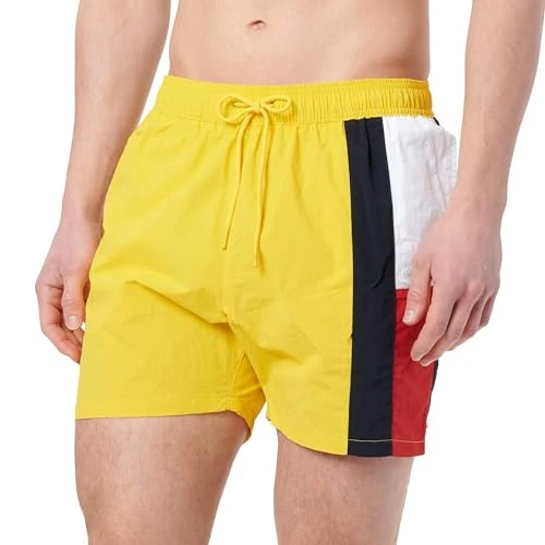 Offre limitée : Tommy Hilfiger Short de Bain Homme Medium Drawstring avec Cordon de Serrage, Jaune (Marigold Yellow), S de 41.93 € à 22.97 € (45% de remise)