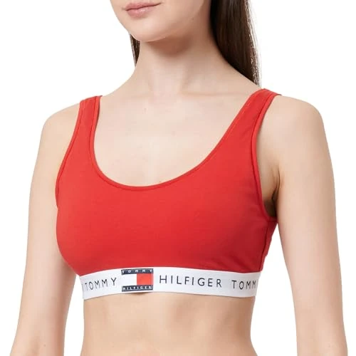 Oferta limitada: Tommy Hilfiger Sujetador Bralette Mujer Unlined con Logotipo en la Cintura, Rojo (Primary Red), M de 32.90 EUR a 32.90 EUR (ahorro 0%)