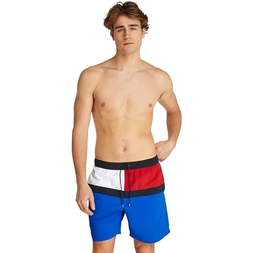 Tommy Hilfiger Men’s Long Drawstring Swim Shorts, Blue (Ultra Blue), L