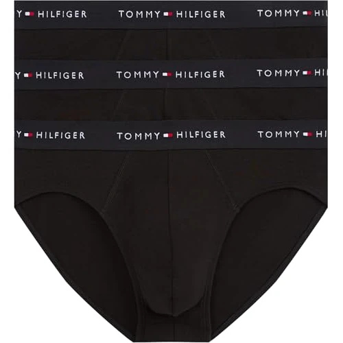 Offerta a tempo: Tommy Hilfiger Uomo Slip Hipster Confezione da 3 con Fascia con Logo, Nero (Blk/Blk/Blk), XL - 40% da 39.90 € a 23.99 €