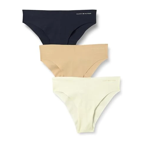 Tommy Hilfiger Donna Slip Brasiliana Confezione da 3 Senza Cuciture, Multicolore (Ivory/Misty Blush/Navy), XS
