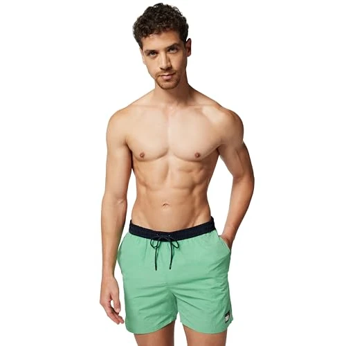 Zeitlich begrenztes Angebot: Tommy Hilfiger Herren Badehose Medium Drawstring mit Tunnelzug, Grün (Fort Green), S von 48.84 € auf 48.84 € (0.00% Rabatt)
