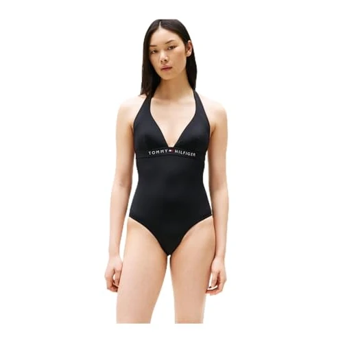 Tommy Hilfiger Women’s Halterneck Swimsuit, Black (Black), L