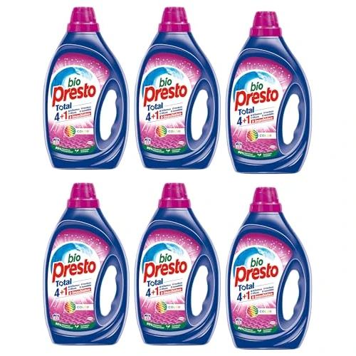 Offerta a tempo: Bio Presto Liquido Color Detersivo Lavatrice Liquido, Nuova formula con Smacchiatore, 6 confezioni da 35 lavaggi, totale 210 lavaggi - 0.00% da 40.50 € a 40.50 €