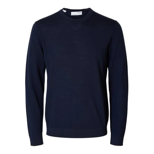 SELETED HOMME SLHTRAY LS Knit Merino Crew Neck Noos, Azul Marino, XL