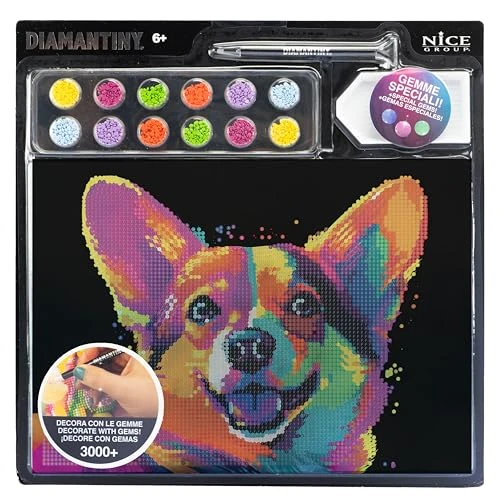 Offerta a tempo: DIAMANTINY Level Up - Pop II - Nice Group Creative Art, Diamond Painting Kit, Crea Il Mosaico Corgi - 0.00% da 11.99 € a 11.99 €