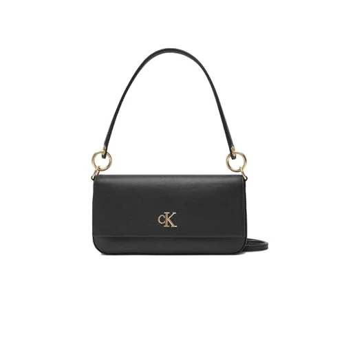 Calvin Klein Women’s Minimal Monogram Pouch with Logo, Black (Black), One Size