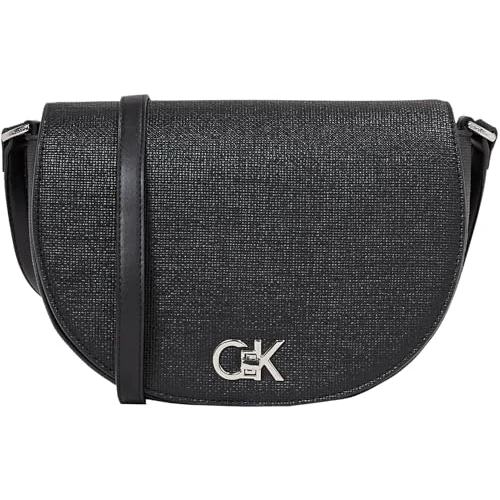 Tijdelijke aanbieding: Calvin Klein Dames HW CROSSBODY SADDLE BAG_TEX Crossover, Ck Zwart, zwart. van 91.99 EUR naar 91.99 EUR (korting 0%)