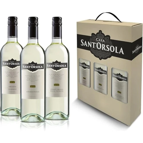 Sant'Orsola - Tris di Vino Bianco Confezione Regalo, Chardonnay, Orvieto DOC Classico, Pinot Grigio DOC delle Venezie, 3x750 ml
