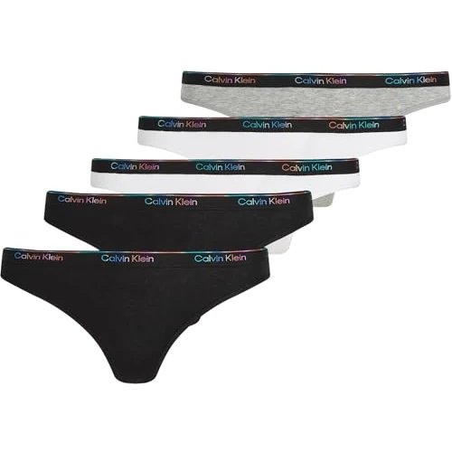 Offre limitee: Calvin Klein Slips Bikini Lot de 5 Femme avec Dentelle, Multicolore (Black/White/Black/Gry HTR/White), L de 69.90 EUR a 69.90 EUR (economie 0%)