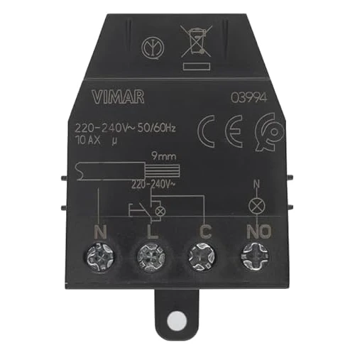 Offerta a tempo: Vimar 03994 Modulo relè magnetico Quid ad impulsi sequenziali ON/OFF10AX, installazione da incasso (retrofrutto, derivazione o sotto copriforo), nero - 40% da 17.50 € a 10.57 €