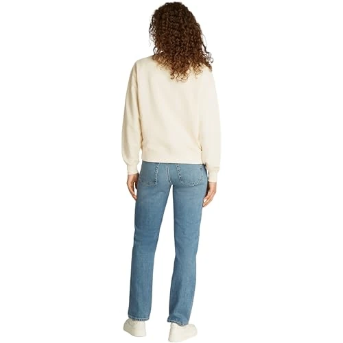 Offerta a tempo: Tommy Hilfiger Donna Felpa Regular in Cotone, Beige (Calico), M - 46% da 129.90 € a 69.95 €