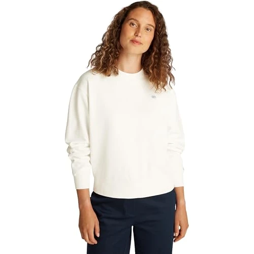 Oferta limitada: Tommy Hilfiger Sudadera Mujer Contrast Flag Regular Fit, Blanco (Ecru), M de 99.90 EUR a 69.99 EUR (ahorro 30%)