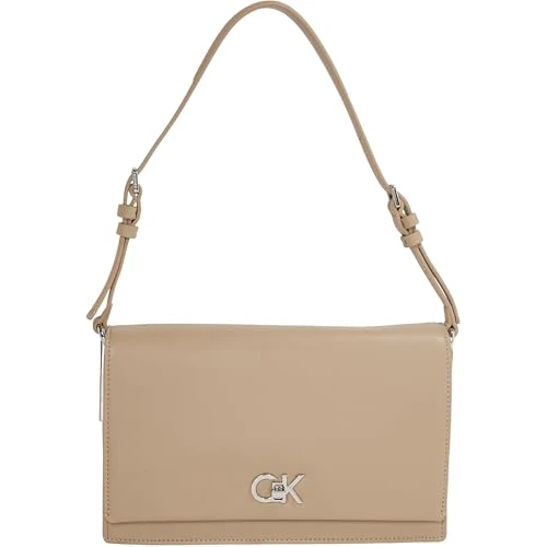 Limited offer: Calvin Klein Women’s Elongated Shoulder Bag with Turn Lock, Grey (Crockery), One Size from 47.47 EUR to 47.47 EUR (save 0%)