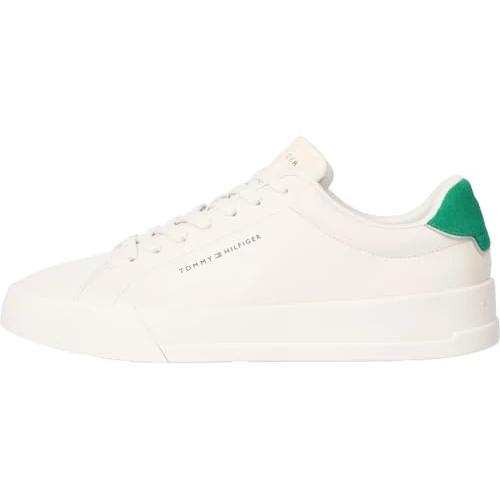 Oferta limitada: Tommy Hilfiger Court Sneaker Mujer Detail Essential de Piel, Blanco (Alabaster), 45 de 99.90 EUR a 68.09 EUR (ahorro 32%)