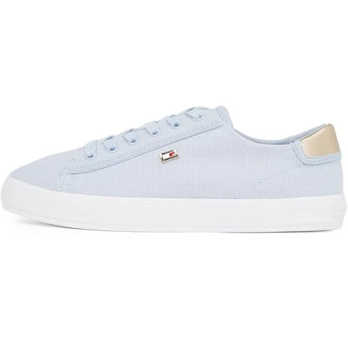Oferta limitada: Tommy Hilfiger Sneaker con Suela Vulcanizada Mujer Canvas Lace Up Elegante, Azul (Breezy Blue), 39 de 79.90 EUR a 39.95 EUR (ahorro 50%)