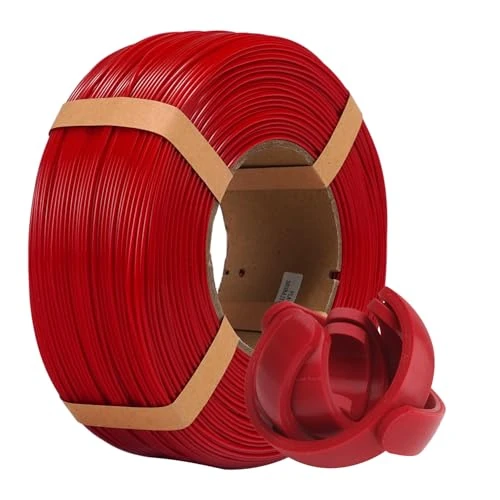 eSUN PLA+ Refill Filament 1.75mm, Refill PLA Plus Spoolless 3D Printing Filament, Dimensional Accuracy +/- 0.03mm, 1KG (2.2 LBS) for 3D Printers,Fire Engine Red
