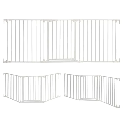 Limited-time offer: Dreambaby Discovery Metal Baby Gate - 1.95m Extra Wide 3 Panel Walk Through Door for Angled Openings, Configurable for Stairs and Hallways, 74cm High from 69.99 GBP to 69.99 GBP (save 0%)