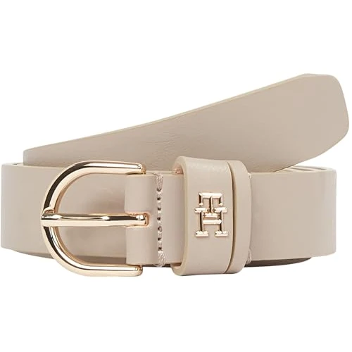 Offerta a tempo: Tommy Hilfiger Donna Cintura Essential Effortless 2,5 cm Cintura in Pelle, Beige (Sandalwood), 75 cm - 41% da 49.90 € a 29.24 €