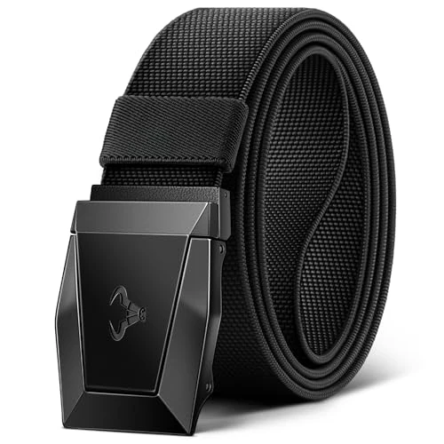 BULLIANT Cinturón Hombre, Cinturón Táctico Policia Militar Trabajo Cinturon 3,8cm,Hebilla Liberación Rápida(Negro,120cm/36-40" Cintura ajuste)