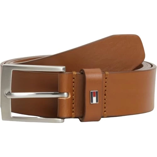 Offerta a tempo: Tommy Hilfiger Cintura Uomo Adan 3,5 cm Cintura in Pelle, Marrone (Cognac), 110 cm - 52% da 49.90 € a 24.00 €