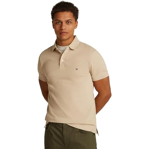 Offerta a tempo: Tommy Hilfiger Uomo Maglietta Polo Maniche Corte 1985 Slim Fit, Beige (Sandalwood), M - 50% da 79.90 € a 39.99 €