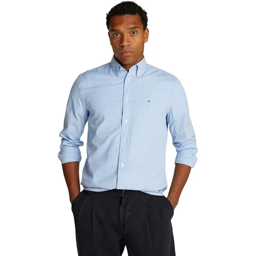 Limited offer: Tommy Hilfiger Men's Flex Poplin Gingham Rf Shirt Mw0mw37548 L/S Shirt (Pack of 1) from 30.54 EUR to 29.01 EUR (save 5%)