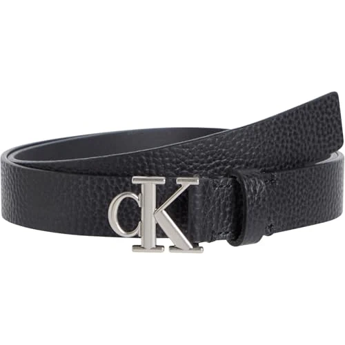 Offerta a tempo: Calvin Klein Donna Cintura Monogram Plaque Buckle 2,5 cm Cintura in Pelle — 16% da 54,90 € a 45,88 €