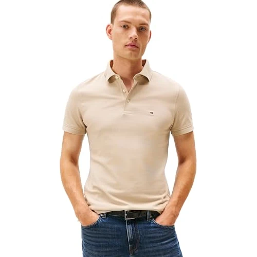 Offerta a tempo: Tommy Hilfiger Uomo Maglietta Polo Maniche Corte 1985 Slim Fit, Beige (Sandalwood), XXL - 52% da 79.90 € a 38.69 €