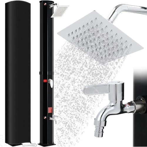 Offre limitée : Douche Solaire 40L, 225cm, Douche de Jardin Solaire, Douche de Piscine avec Pommeau de Douche, Douche à Pieds et Housse de Protection, sans Raccordement Électrique, Température de l'Eau jusqu'à 60°C de 139.99 € à 139.99 € (0.00% de remise)