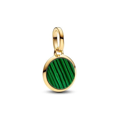 Offerta a tempo: PANDORA ME 763389C01 - Mini medaglione in argento sterling con lega di metallo placcato oro e malachite, compatibile con braccialetti ME e Moments, colore: Verde, misura unica, Argento sterling, - 0% da 20.20 € a 20.20 €