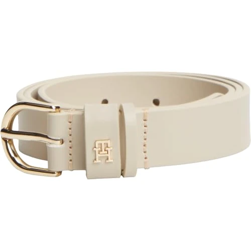 Zeitlich begrenztes Angebot: Tommy Hilfiger Damen Gürtel Essential Effortless 2,5 cm Ledergürtel, Beige (Sugarcane), 90 cm von 49.90 € auf 24.95 € (50% Rabatt)