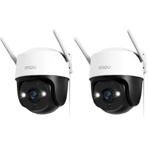 Imou 3K Kamera Überwachung Aussen mit AI Personen-/Fahrzeugerkennung, 360° PTZ WLAN Outdoor Kamera, Farbnachtsicht, Automatische Verfolgung, 2-Wege-Audio, Sirene, IP66, Kompatibel mit Alexa (2 Stück)