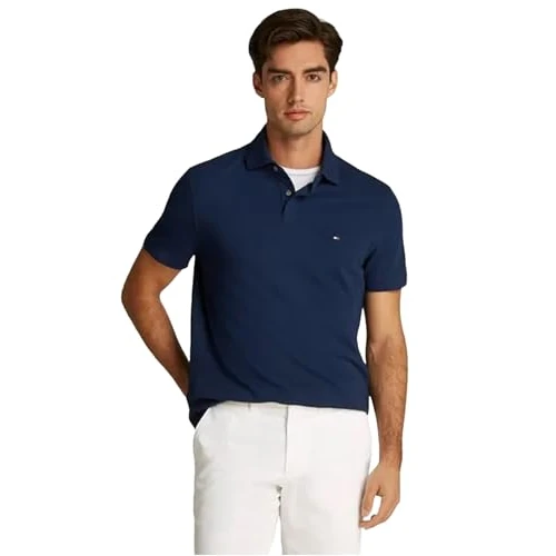 Tommy Hilfiger Herren Poloshirt Kurzarm 1985 Regular Fit, Blau (Night Sky), XS