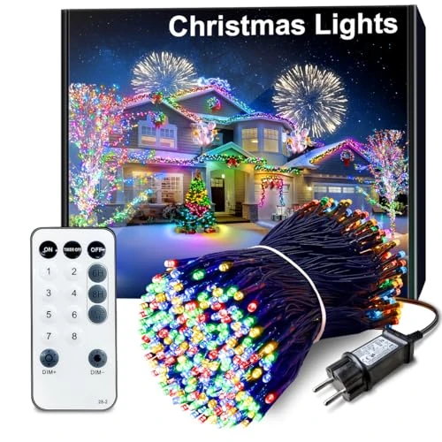 ARKOCHIC 30 m 300 LEDs Multicolor Kerstboomverlichting, Groene Koord